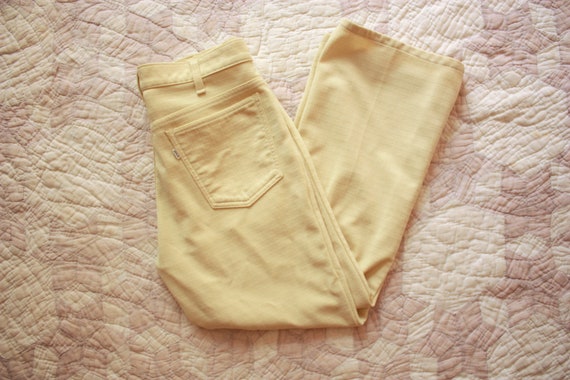 70s Levis Sta Prest Trousers Pants Yellow Flares S