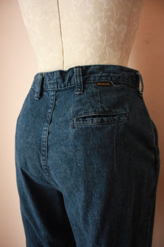 80s Maverick High Waisted Jeans Dark Wash Trouser