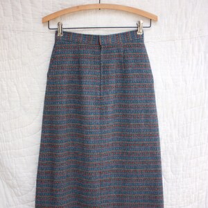 80s does 40s Moody Gray Wool Polka Dot Midi Skirt Preppy Size XS image 6