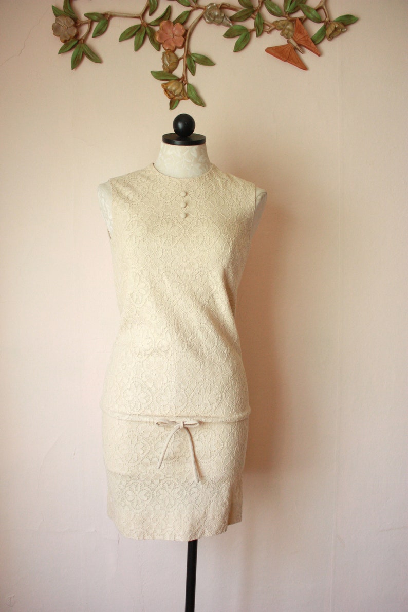 off white lace two piece set
