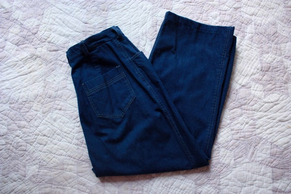 80s High Waisted Wide Leg Jeans Dark Wash