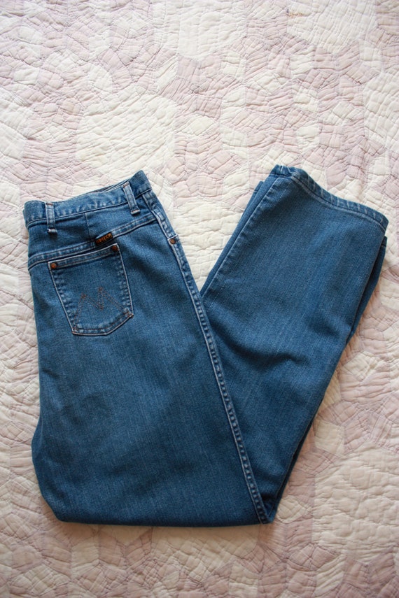 70s Maverick Flared Jeans High Waisted Medium Wash