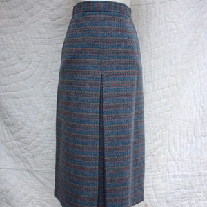 80s does 40s Moody Gray Wool Polka Dot Midi Skirt Preppy Size XS image 2