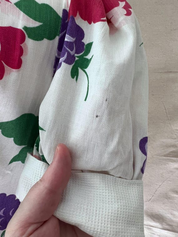 30s 40s Cotton Pique Berry Print Dress / Floral S… - image 9