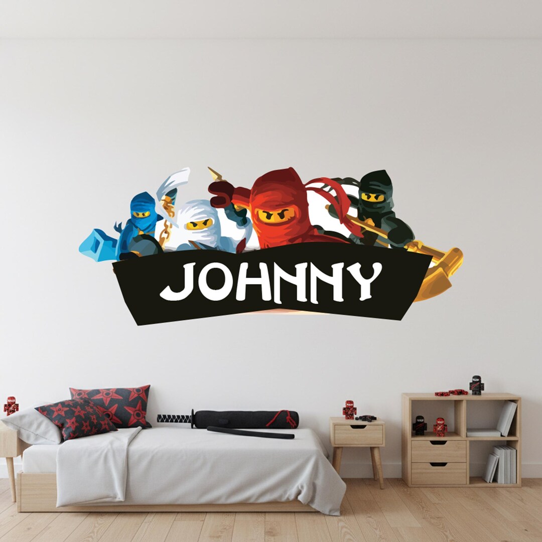 Sticker Ninja Stickers Personalized Ninja Name Wall Decal | Custom Kids Bedroom Room Decor ...