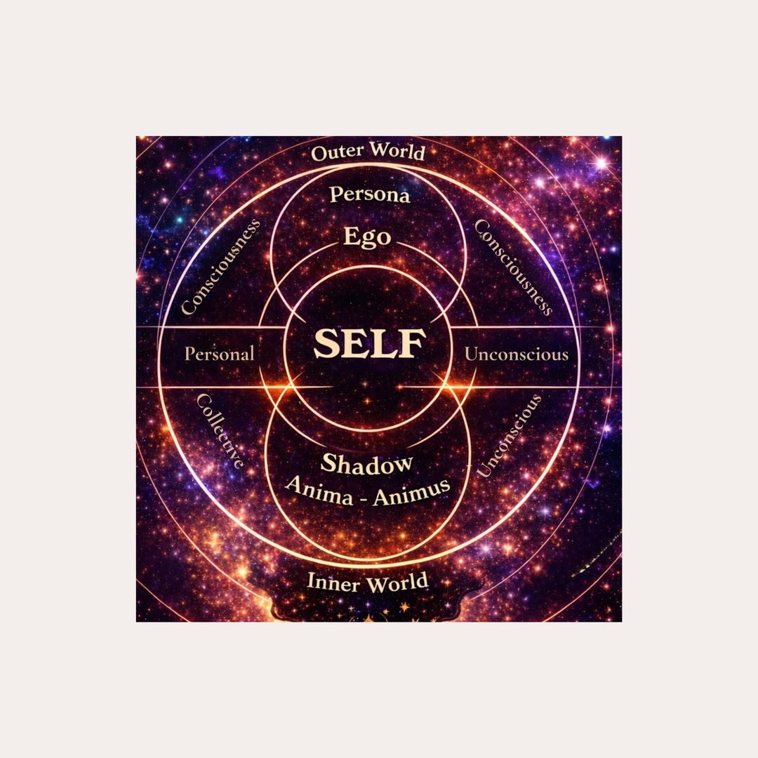 Jungian Psyche Map Wall Art Carl Jung Conscious Unconscious Shadow Self ...