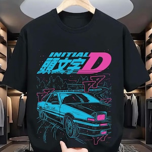 Camiseta de anime Fujiwara con la inicial D, regalo para fanáticos del manga y el anime, camiseta deportiva unisex de algodón grueso, disponible en todas las tallas, película