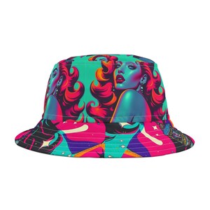 Vibrant Art-Inspired Bucket Hat, Colorful Fashion Hat, Unique Summer Accessory, Festival Headwear, Bold Graphic Design Hat