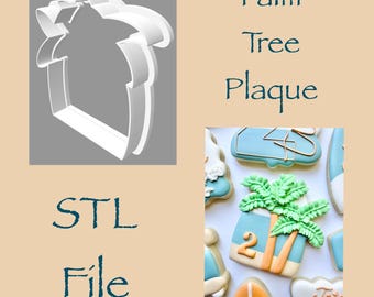 Palm Tree Plaque - STL File - Digital Download