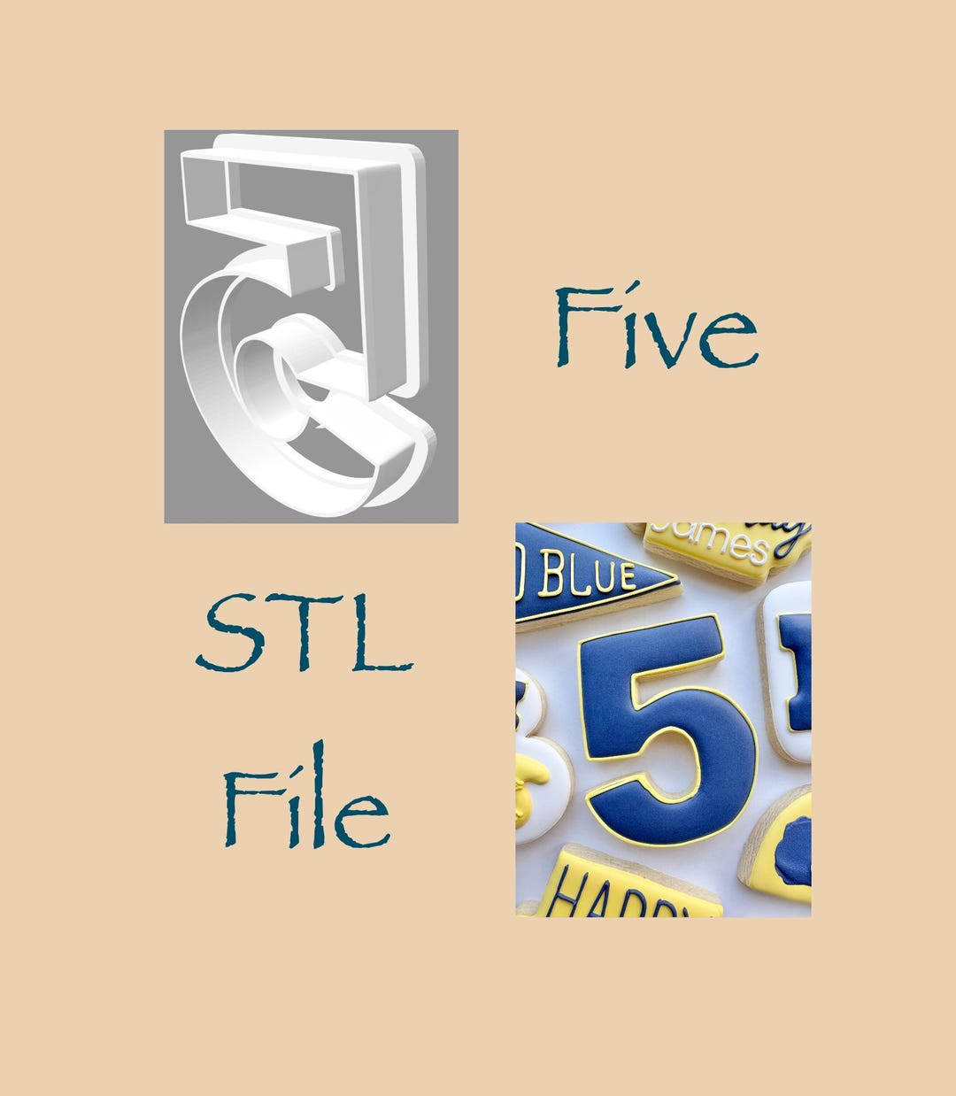 Five - STL File - Digital Download - Etsy