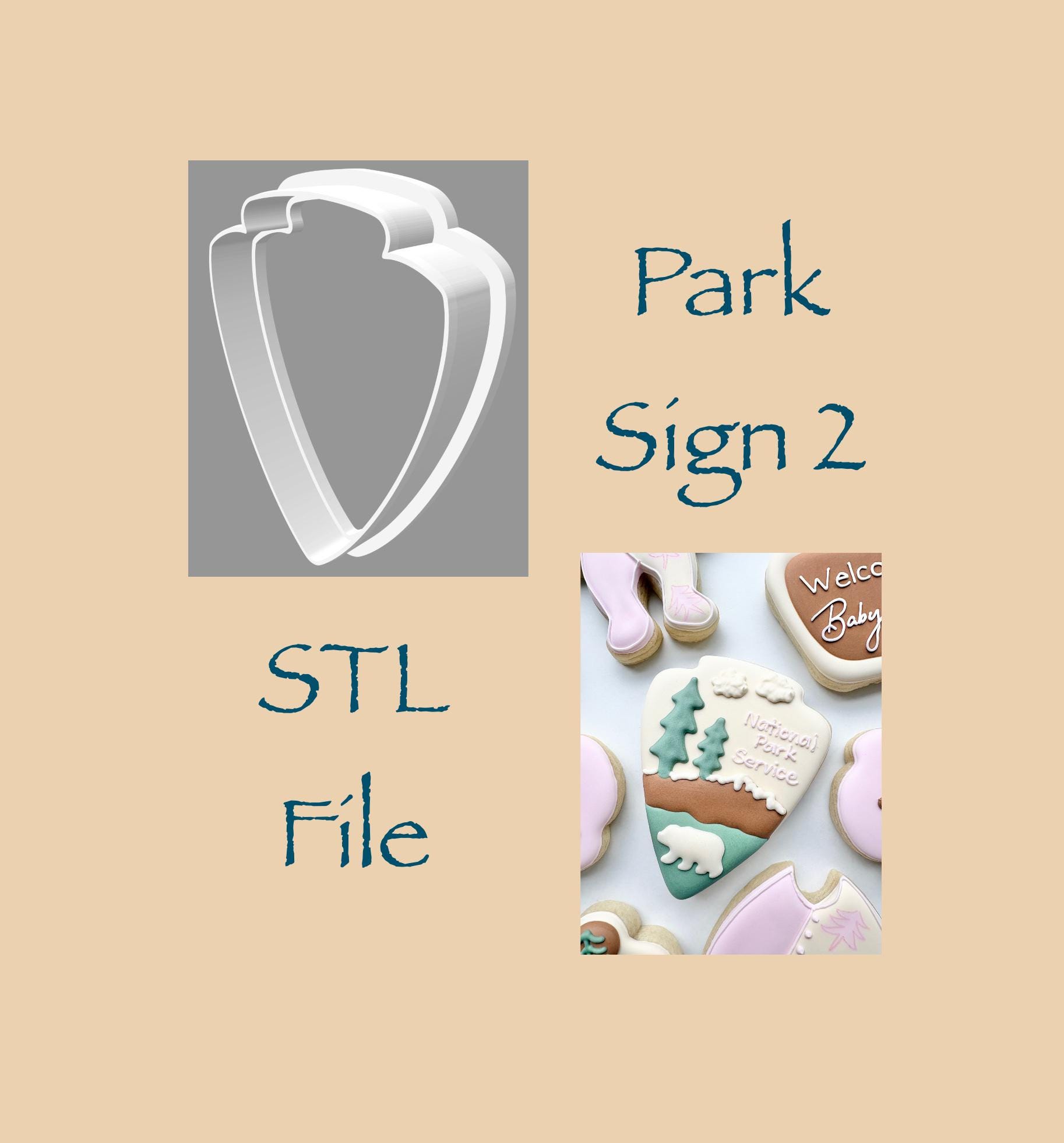 Park Sign 2 - STL File - Digital Download - Etsy