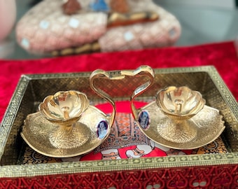 Brass Peacock/Duck Diya - Traditional Indian Oil Lamp