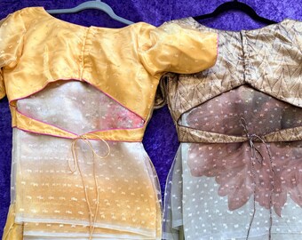 Tissue Organza saree with stitched blouse
