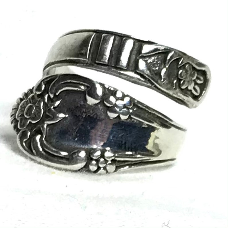 Sterling SPOON RING Bars on Band .925 SILVER Sizes 6.5-9.5