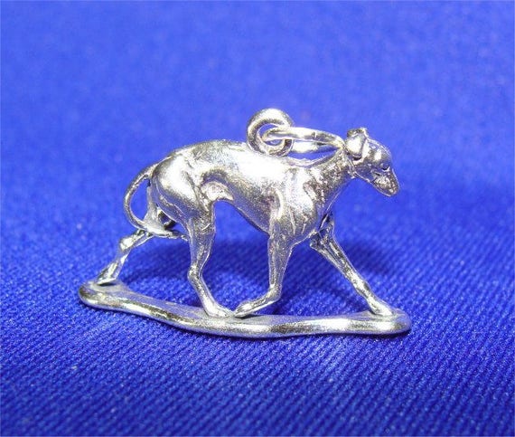 Adorable 3D Greyhound Dog Breed Slider Charm for Bracelet OR Necklace