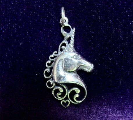 UNICORN Charm MYSTICAL Pendant Solid Sterling Silver solid 925 .925 UNICORN Charm MYSTICAL Pendant Solid Sterling Silver solid 925 .925