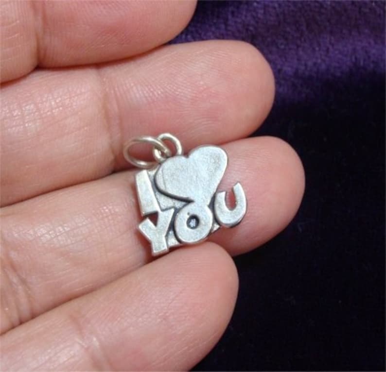np lo Valentine I Heart LOVE You Charm in STERLING Silver