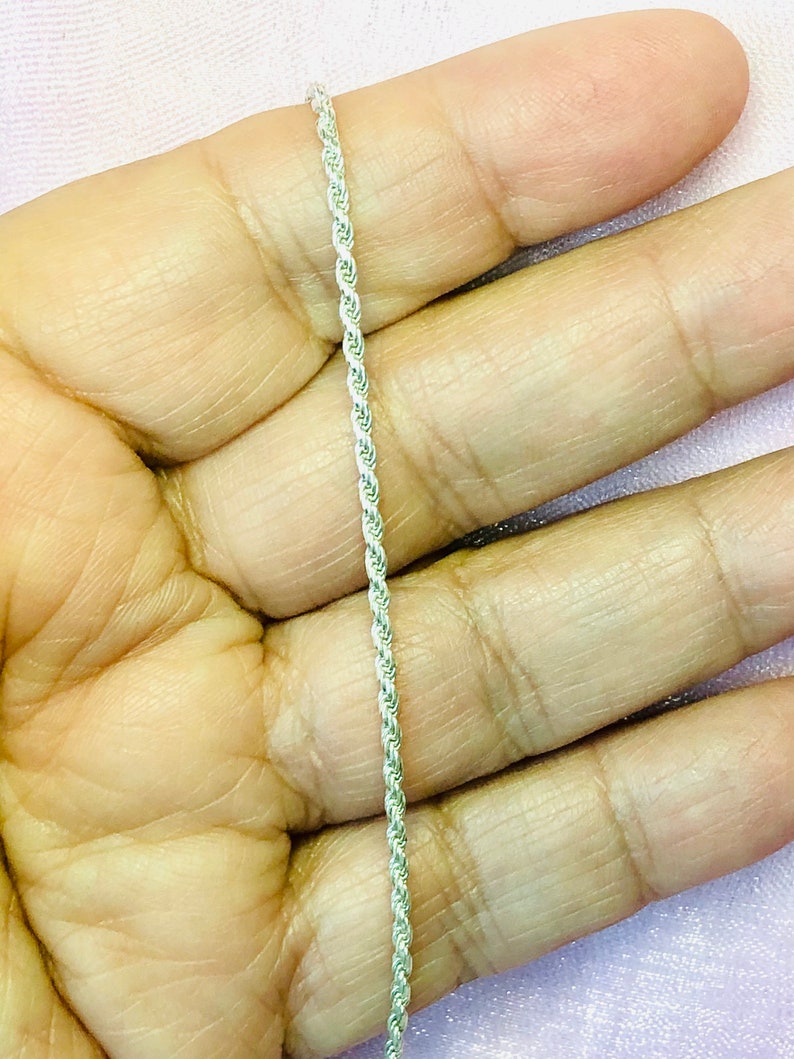 1.5 mm 24 Rope Chain STERLING SILVER W Free Shipping And Made In Italy 030