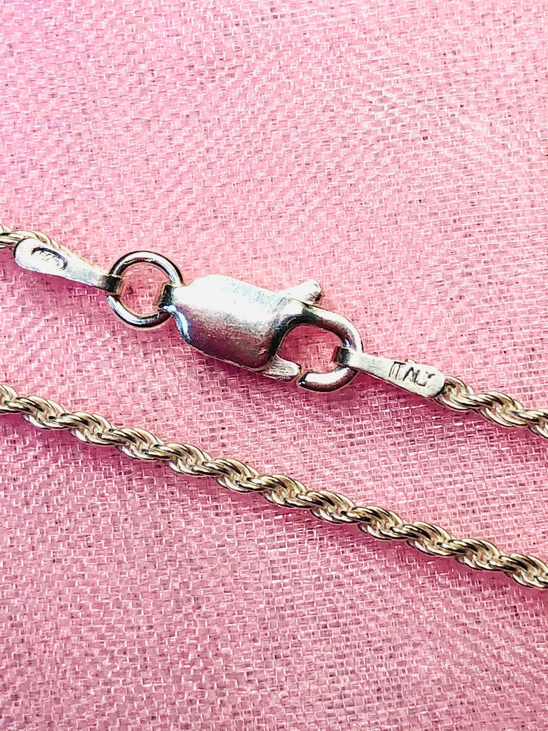 1.5 mm 24 Rope Chain STERLING SILVER W Free Shipping And Made In Italy 030