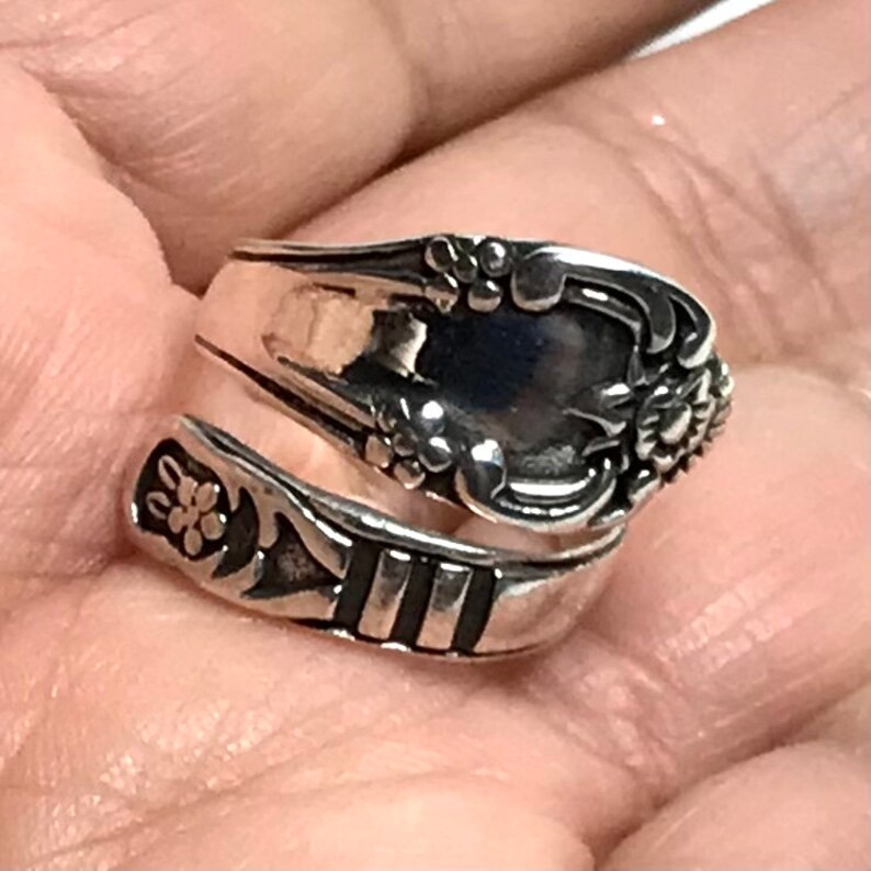 Sterling SPOON RING Bars on Band .925 SILVER Sizes 6.5-9.5