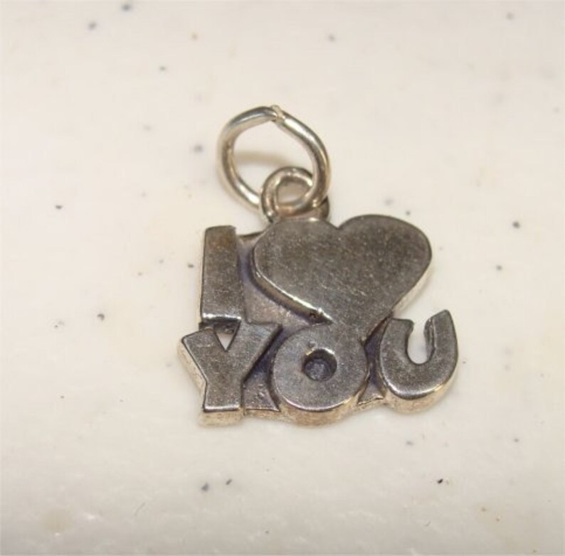 np lo Valentine I Heart LOVE You Charm in STERLING Silver
