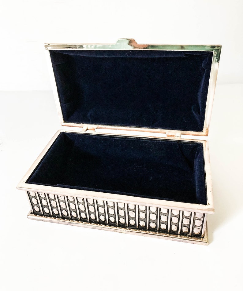 Unique Jewelry storage box Jewelry Organization Silver Plated Jewelry Box Antique Design Rectangular Box Women/'s Jewelry gift box