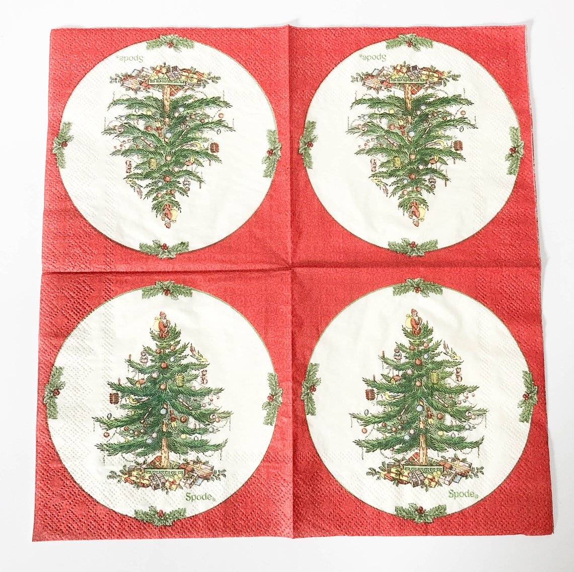 Napkins for Decoupage Spode Christmas Tree Set of TWO Etsy