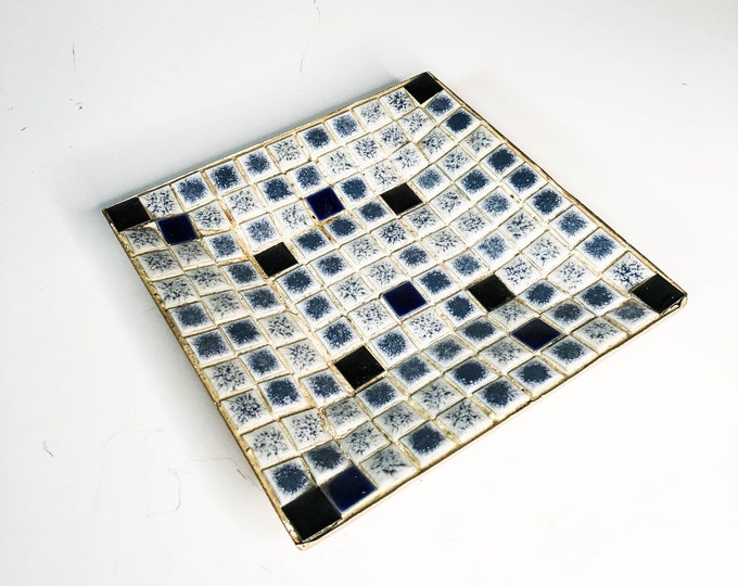 Vintage Tile Ashtray Mosaic Ashtray MCM Tile Ashtray Handmade L960's