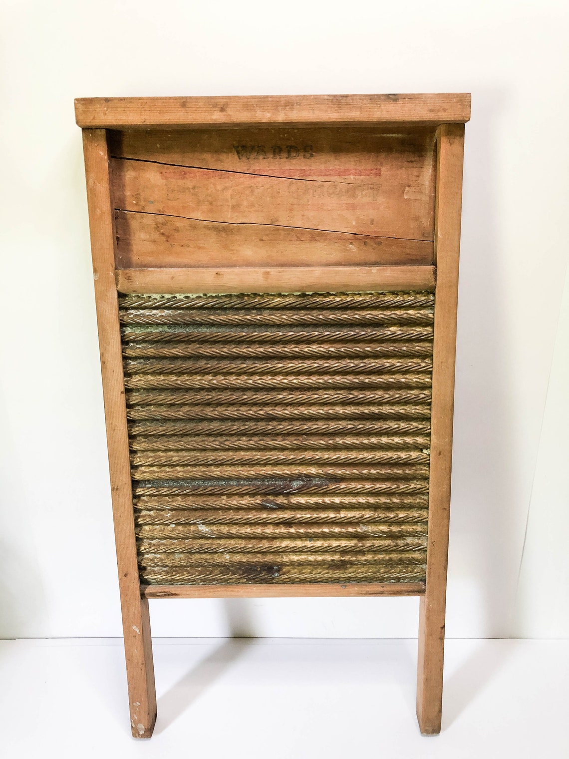 Vintage washboard Wood & Brass Metal washboard Montgomery Etsy.de