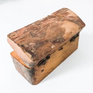 Caja de almacenamiento de anillo de madera con tapa de corteza | Etsy