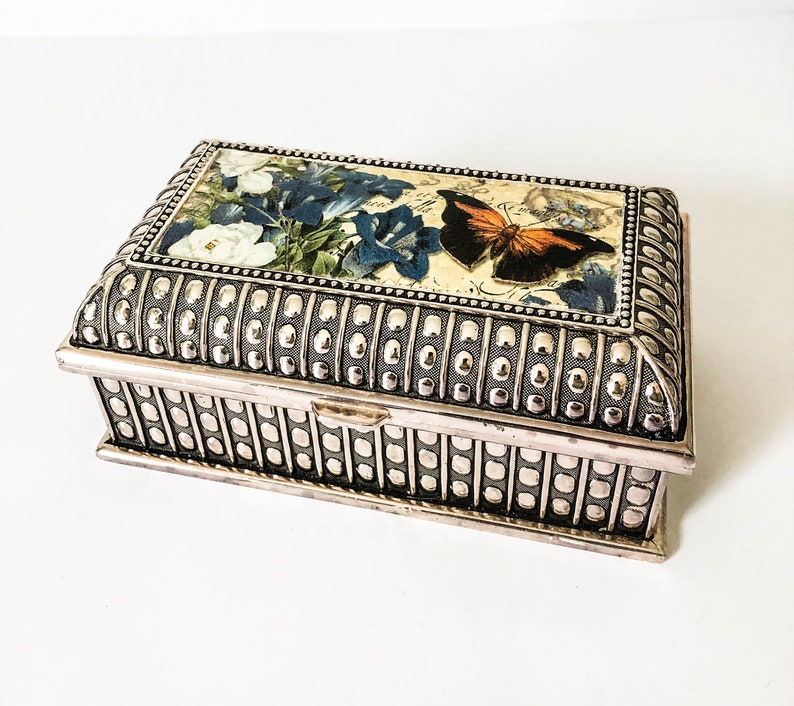 Unique Jewelry storage box Jewelry Organization Silver Plated Jewelry Box Antique Design Rectangular Box Women/'s Jewelry gift box