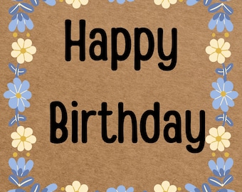 Flower Happy Birthday Banner – Hand-Painted Custom Birthday Sign – Floral Party Decor – Personalized Name Banner – Garden Theme Birthday