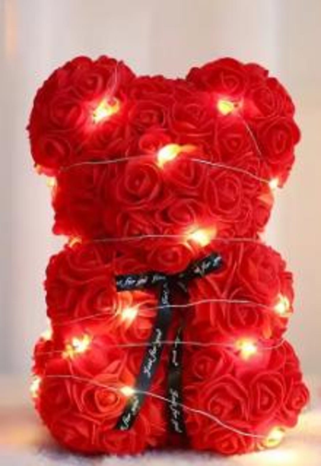 25cm Artificial Teddy Rose Flower Bear With Gift Box– Romantic ...