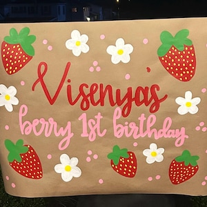 Berry First Birthday Banner