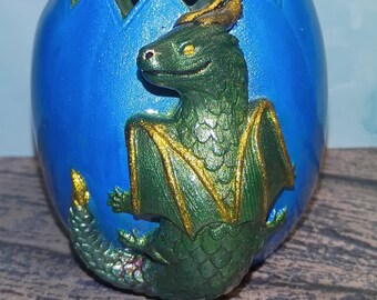 Dragon Egg Planter with Drainage, Handcrafted Metallic Fantasy Decor, Gothic Desk Organizer