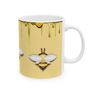 Honigbienen-Keramikbecher - süße Bienen-Themed Kaffeetasse, Honig-Liebhaber-Geschenk, Küchen-Dekor, Naturliebhaber-Becher, Bienenliebhaber-Geschenk