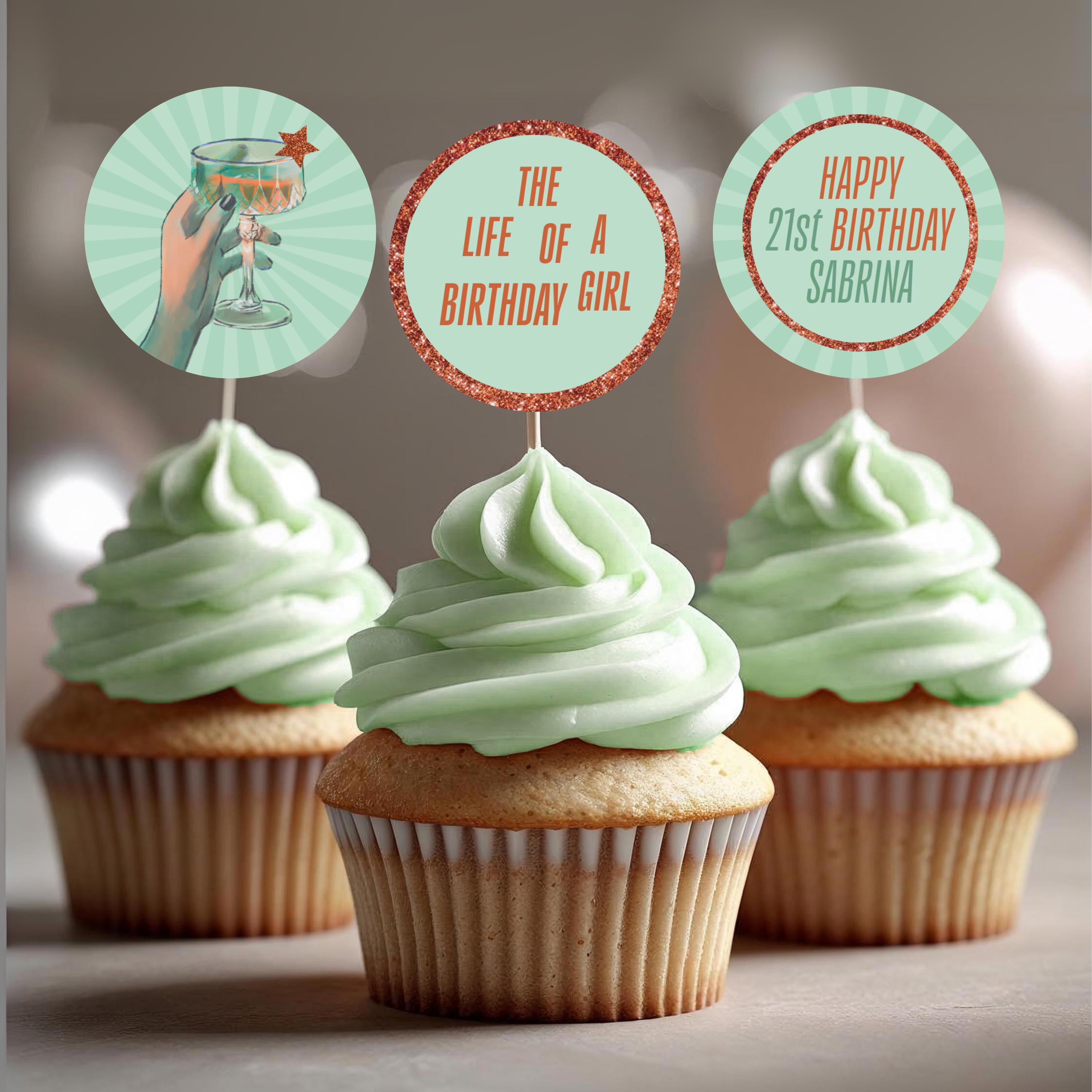 Gyufise Cupcake-Topper 'So Proud Of You' – 24 Stück, Glitzernd, Grün – Deko Für Kuchen, Muffins, Geburtstag