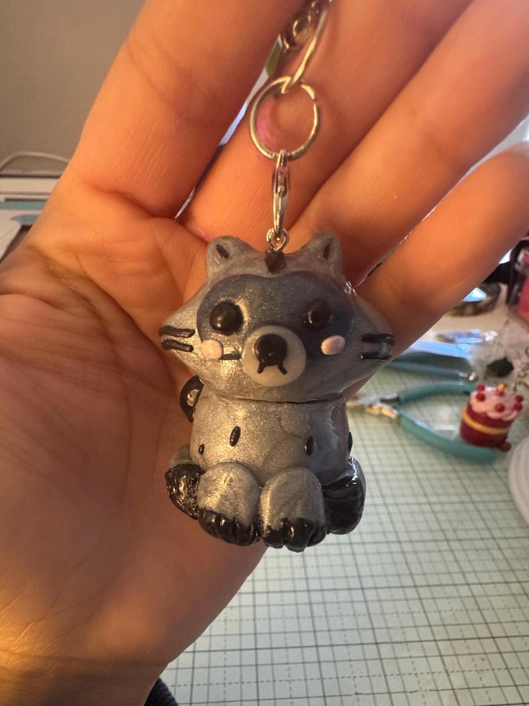 Raccoon Stash Jar | Cute Polymer Clay Charm | - Etsy