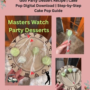 Masters Golf Cake Pops Tutorial | Golf Party Dessert Recipe PDF | Cake Pop Step-by-Step Guide | Instant Digital Download