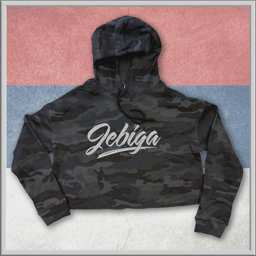 Jebiga Hoodie for Ladies, Black Camo, Modern Design, Cool Balkan