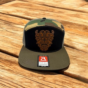 Serbian Hat- laser-engraved leather patch of the Serbian two-headed eagle.