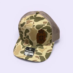 Serbian Hat Camo Style- laser-engraved leather patch of the Serbian two-headed eagle