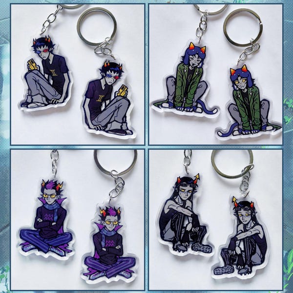 Llaveros Homestuck Troll de 2,5" (Sollux, Nepeta, Eridan, Equius)