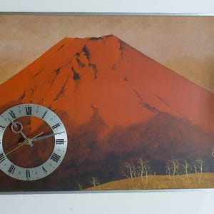 Vintage Japan Showa Era Red Fuji Seiko Wall Clock