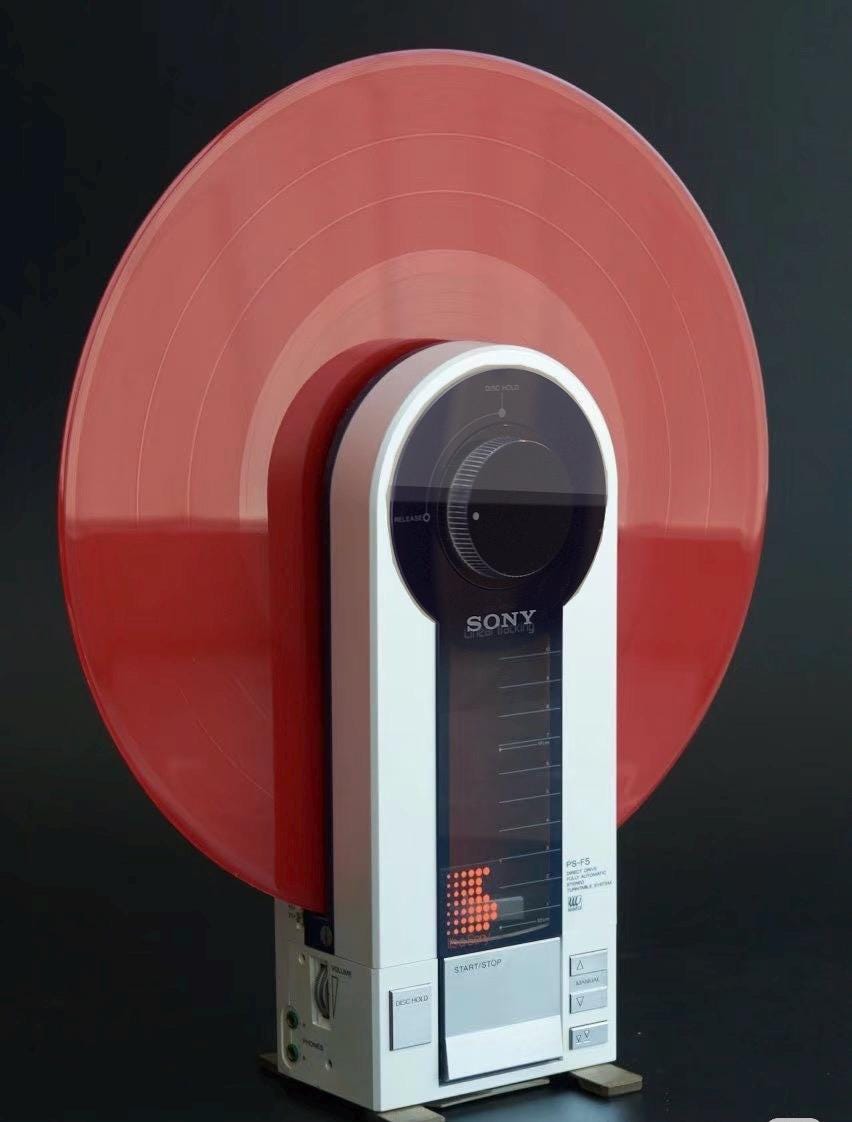 Super Rare- Fully Functional Vintage Sony Flamingo PS-F5 Vertical