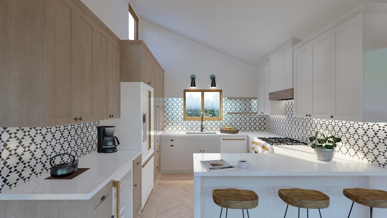 3D Kitchen Design Rendering: Custom Layout Visualization (digital ...