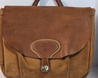 ヴィンテージ McGuire-Nicholas レザーブリーフケース メッセンジャーワークバッグ 14x12x6 アメリカ製