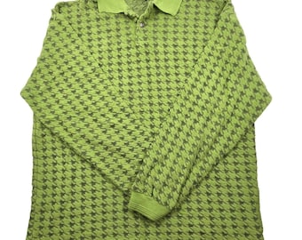 RARE Vintage Versace Sport Knit Polo Green Medusa Italy Size 52