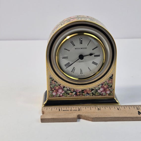 Wedgwood Clio Bone China Quartz Mantel Clock Made in England 1992