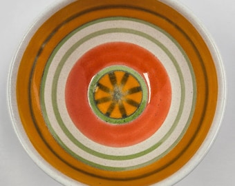 Vintage De Simone Italy Hand Painted Decorative Bowl 6 Inch Colorful Art Pottery